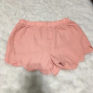 Salmon Colored Scalloped Shorts